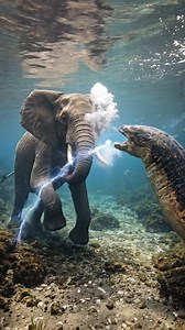 Unbelievable! Elephant vs. Giant Electric Eel Underwater Battle #LionVsElectricEel #UnderwaterLion #ShockingAttack #NatureIsWild #KingOfTheJungle #ElectricEel #AnimalBattle #UnderwaterAction | Mas Anangll
