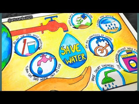 Save water drawing| save water save earth poster| Poster making on earth day
