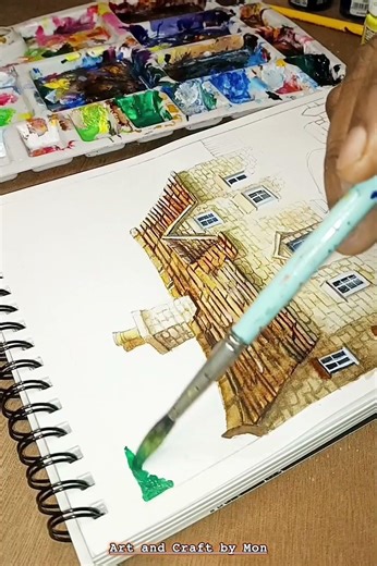 #cottagehousepainting #art #easyart #easyacrylicpainting