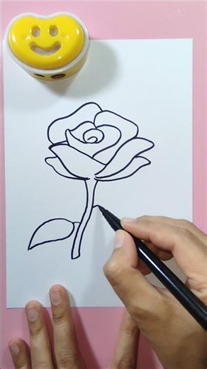 Cara menggambar bunga mawar #shortsfeed #shorts #art #drawing #tutorial #rose #menggambar