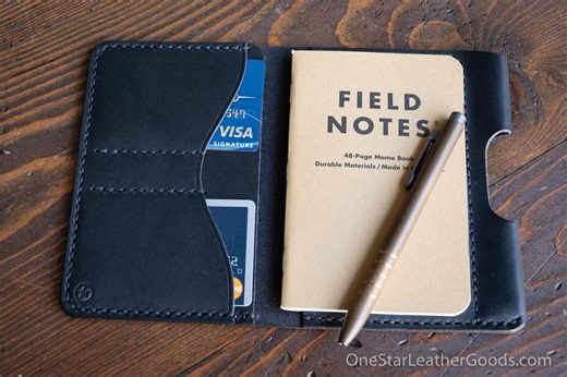 Field Notes Wallet With Pen Sleeve "park Sloper Senior" - Black Horween Chromexcel / Buttero Leather (PSS) - Etsy