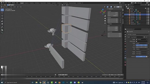 Blender -约束使用-复制旋转约束-