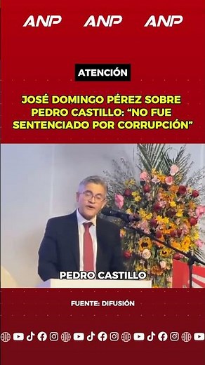 JOSÉ DOMINGO PÉREZ ON PEDRO CASTILLO: “HE WAS NOT SENTENCED FOR CORRUPTION”