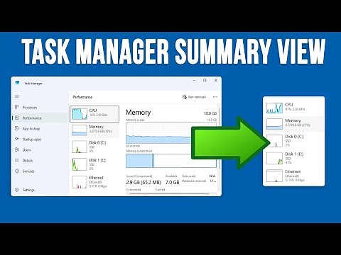 How to use the Windows Task Manager Performance Summary View