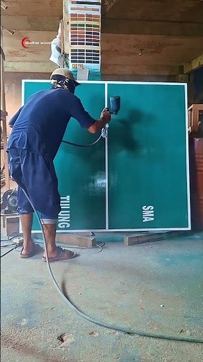 How to Apply a Perfect Finish to a Table Tennis Table (Ping Pong DIY) #shortvideo