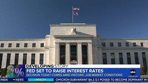 FED EXPECTED TO RAISE INTEREST RATES TODAY: The Federal Reserve is expected to raise the short-term interest rate by a half-percentage point in an effort to manage inflation. ABC’s Andrea Fujii reports on the impact. | World News Now