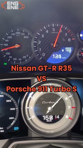 Nissan Gt-R R35 vs Porsche 911 Turbo S #Shorts