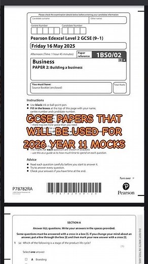 GCSE EDEXCEL Business Paper 2 that will be used for Yr 11 2026 mocks #gcse #edexcel #revision #fyp