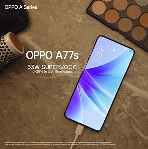2.8K views · 1.1K reactions | When time’s not on your side, you won't have to worry less if you have a fast charging smartphone. Get yourself the OPPO A77s! 0-28% battery life in just 15 minutes, thanks to its 33W SUPERVOOC. #AbsolutelyStylishAndPowerful Available in stores and online. Lazada: https://bit.ly/OPPO-A77s-LZD Shopee: https://bit.ly/OPPO-A77s-SHP Learn More: https://bit.ly/OPPO-PH-A77s #OPPOA77s | OPPO | Facebook