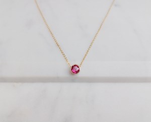 Tiny Ruby Necklace, July Birthstone / Handmade Jewelry / Ruby Necklace Gold, Silver Necklace, Necklaces for Women, Dainty Necklace, Choker - Etsy