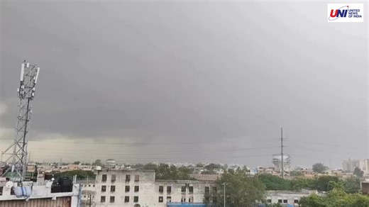#Watch | Noida witnesses a sudden change in weather with heavy rainfall and strong winds, causing a drop in temperature. #Noida | #HeavyRainfall | #Rain | United News of India - UNI