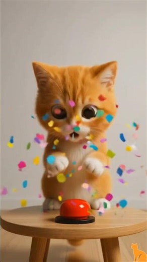 cat vs button.... #cat #ai #3danimation #funny