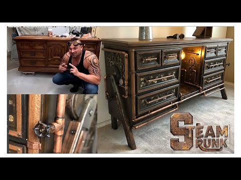 Building My First Steampunk Console | DIY Industrial Furniture Makeover