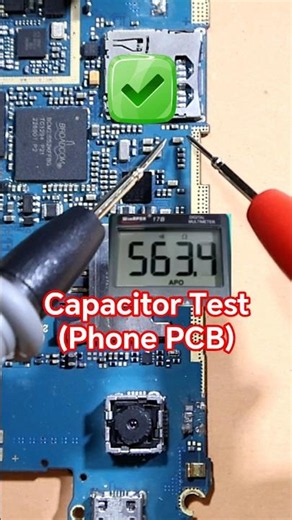 Phone Motherboard: Capacitor Test # #electronics #pcb #phone #shorts