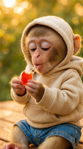 Baby Monkey Tries Gummy Candy for the First Time 🐵🍬