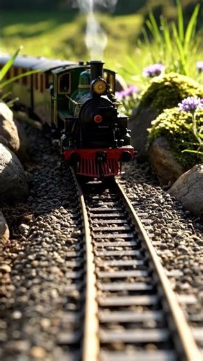 Miniature Rail Journey: Tiny Train on Natural Terrain #shorts
