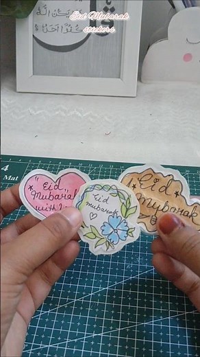 Eid Mubarak stickers diy | Stickers for eid gift hampers | #diy #eid #shorts #youtubeshorts #craft