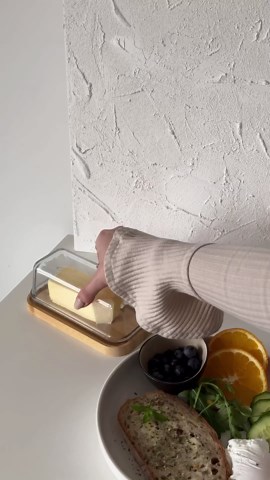 KIVY Glass butter dish with airtight lid that keeps butter soft - For countertop and refrigerator door shelf - Butter tray with lid fridge - Butter holder for counter - Covered butter dishes