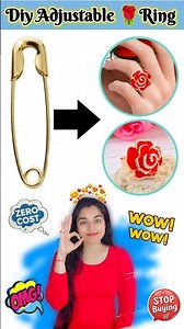 DIY Adjustable Rose Ring from Safety Pin | Best Out of Waste Craft |How to make Ring with safety pin