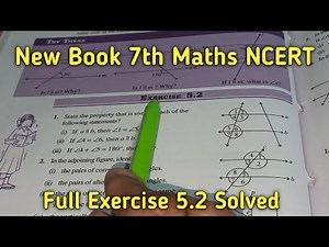 Chapter 5 Ex-5.2 Lines and Angles || Class 7 Maths NCERT New Book