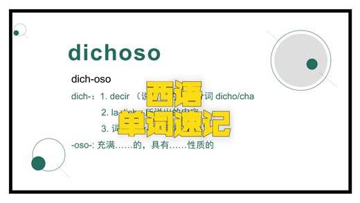 西班牙语语言学博士教你速记单词dichoso