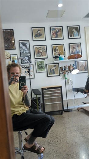 We're excited to share that Bryce will be calling River Fire Tattoo home for the foreseeable future. What started as a short guest spot quickly turned into the perfect fit good vibes, solid banter, and a shared love for quality work!! Bryce specialises in fine line, abstract, and botanical pieces, and we're stoked to have his talent and energy as part of the crew. If you haven't already, make sure to check out his work 🔥 . . . . . . . . . . #tattoo #tattooartist #tattoos #riverfire #riverfireta