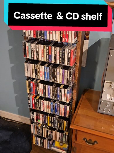 DIY Rotating CD and Cassette Shelf from Recycled Materials