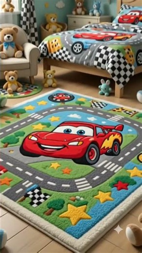 Cool Cartoon Car Carpet Design for Kids Room! 🚗💨 #MrCarpetCraft #CarCarpet #KidsRoomDecor