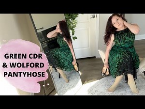 Pantyhose Try On Review / 2 shades of green hosiery / CDR and Wolford Tights