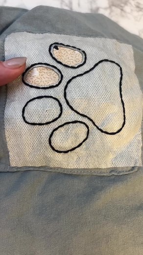 Tried my reverse applique technique on a POCKET! & it turned out so cute!! • Not going to lie, it was a little tricky getting the fabric correctly in the pocket🫣 BUT it worked!! • Try it yourself & grab a kit in my Etsy! • #Embroidery #embroiderersofinstagram #embroider #embroideryart #embroidered #embroidelicious #embroiderydesign #embroideryhoop #embroideryartist #embroiderydesigns #embroiderylove #embroiderypattern #embroideryfloss #embroiderywork #handembroidery #handembroidered #handembroi