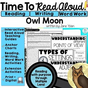 Winter Read Aloud and Activities Point of View Owl Moon Figurative Language