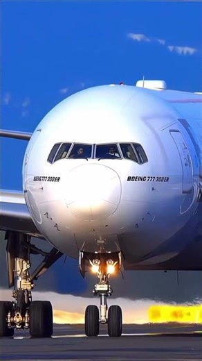 Experience the Boeing 777-300ER from rare front-on perspective. #Boeing777 #Aviation #AviationShorts