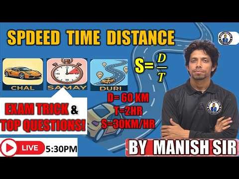 TIME, SPEED & DISTANCE 🔥 सबसे आसान Trick से पूरा Chapter | BY MANISH Sir #maths