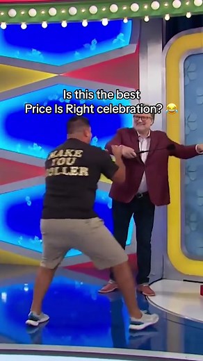 You just *know* he planned that beforehand. #PriceIsRight #TV #GameShow #FunnyCelebration