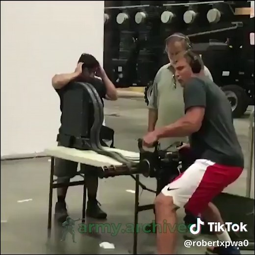Military Minigun Recoil Test | army training