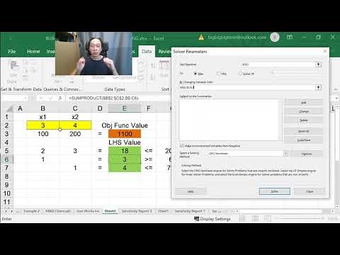 Modeling and Linear Programming - 5 - Solving Linear Programming Models In Excel (Part 2/2)