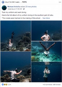 Under water photos while wearing school uniform trends online