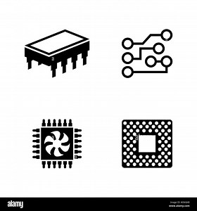 Computer Chips. Simple Related Vector Icons Set for Video, Mobile Apps, Web Sites, Print Projects and Your Design. Black Flat Illustration on White Ba Stock Vector Image & Art - Alamy