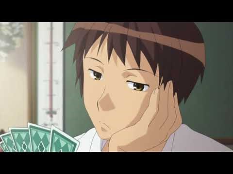 2020年8月31日＃涼宮ハルヒの憂鬱＃2009年版＃エンドレスエイト＃ループ8回目END＃夏休み終了シーン＃キョンの家で夏休みの課題を終える＃古泉とキョンの会話とポーカー＃京都アニメーション