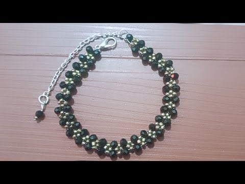 Black 🖤 beaded bracelet || Black Pearl Elegance || Black Crystal Chic || how to make bracelet