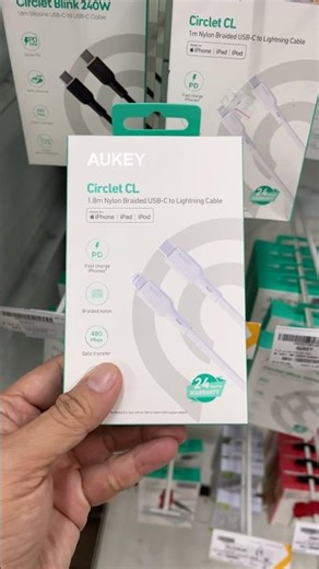 AUKEY CIRCLET CL BRAIDED USB-C TO LIGHTNING CABLE #fyp #tech #gadgets #android #iphone #shorts #feed