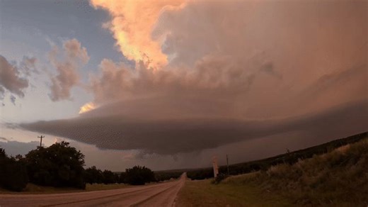 Impressive Supercell Looms During Texas Sunset