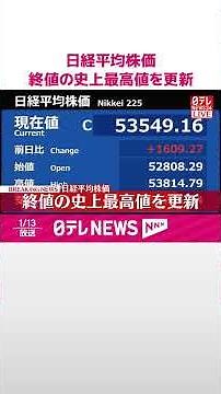 【速報】日経平均株価 終値の史上最高値を更新 #shorts