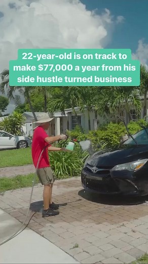 Six days a week, 22-year-old Randy Roblero works for his own car detailing business, servicing three to four clients per day. Roblero started cleaning cars as a side hustle when he was 18, but it wasn’t until he purchased the van in 2021 that he got the “courage” to become a full-time business owner, he says. | CNBC Make It