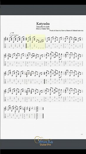 Katyusha - for Guitar Classical #classicalguitar #guitartutorial #guitarlesson #guitarcover #guitar