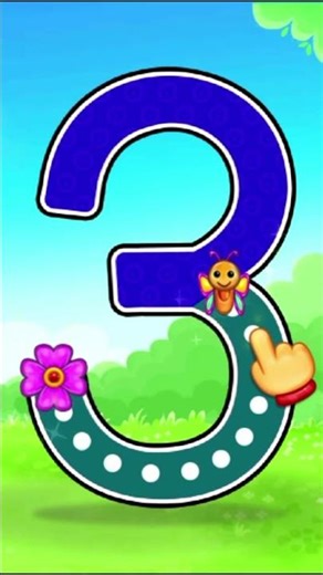 Learn Count 3 #123Numbers #LearnToCount #RVAppStudios #PreschoolLearning #NumberTracing