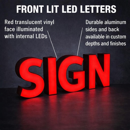 Custom LED Channel Letter Sign, Frontlit Illuminated Signage - Etsy