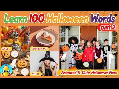 🎃 100 Halloween Words for Kids! | Friendly Creatures, Spooky Places & Sweet Treats