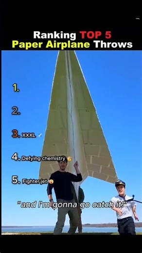 Ranking Top 5 Paper Plane Throws 🤯✈️ #shorts #shortsfeed #paperplane #funny #memes