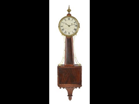 Joshua Wilder, Hingham, MA, Mahogany-Front Banjo Clock, Made Circa 1820